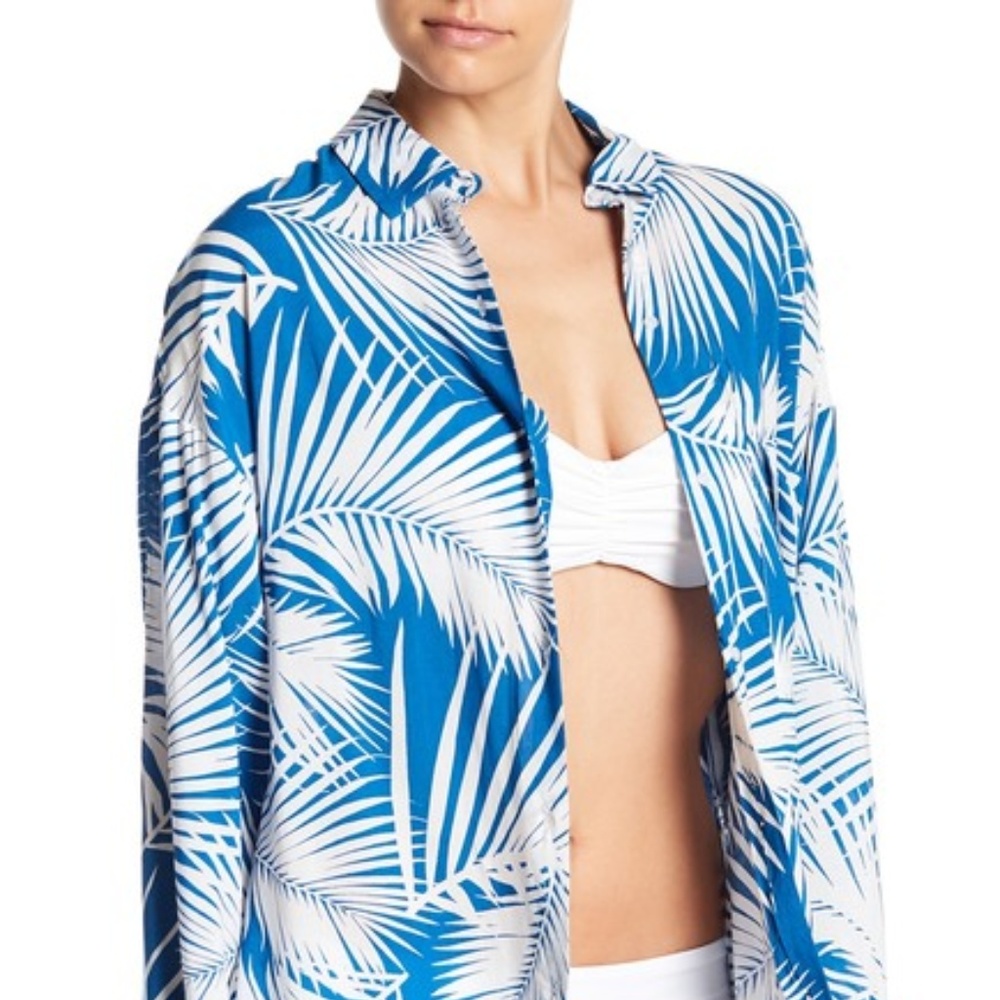Mikoh Nwt Leahi Makai Palm Button Down Cover - image 1